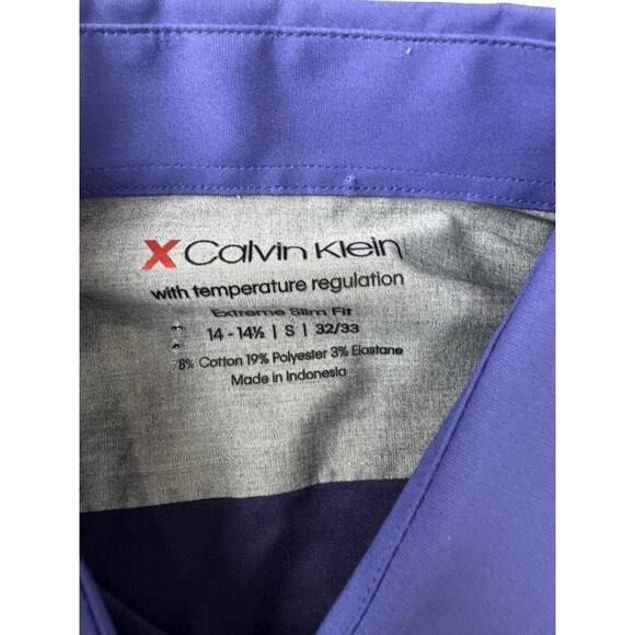 Calvin Klein Purple Satin Placket Shirt Size S Whimsigoth Contrast Trim Temp Reg - Picture 4 of 9